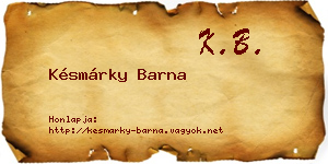 Késmárky Barna névjegykártya